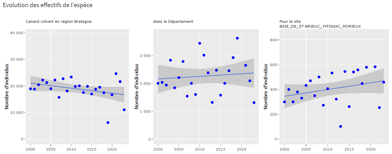 Tendances limicoles anatidés hivernants Bretagne