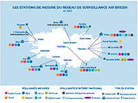 Les stations de mesure du réseau de surveillance Air Breizh