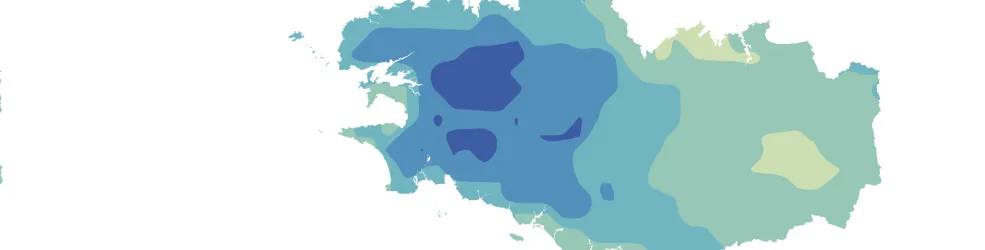 Carte des précipitations dans une France à +4°C