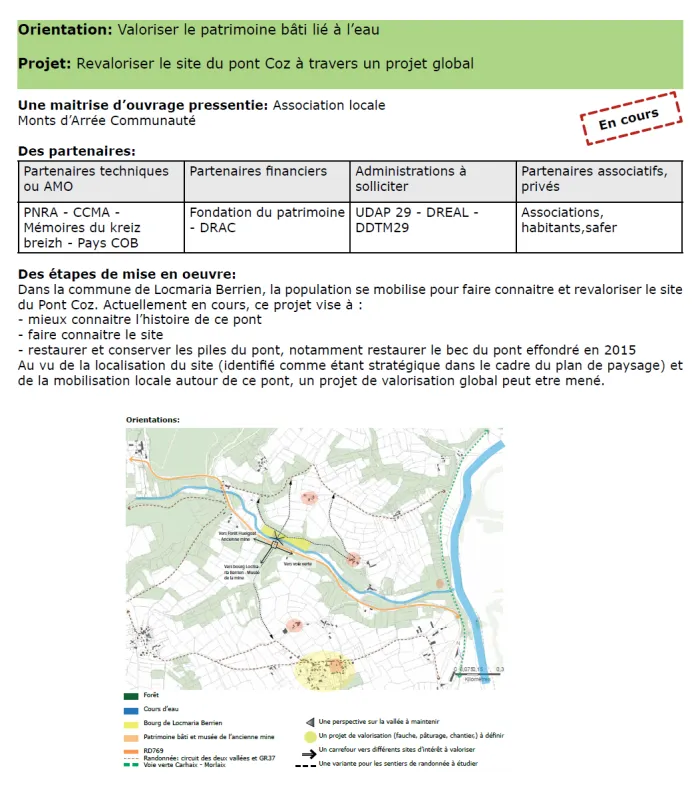 Extrait d'une fiche-action dans le cadre d'un programme d'action d'un plan de paysage