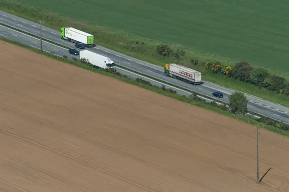 photo aérienne route