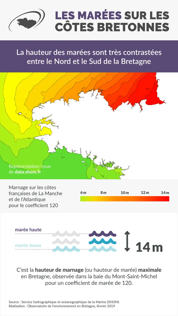 Infographie Les marées sur les côtes bretonnes