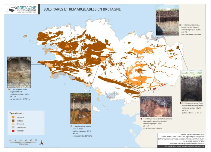 Carte des sols rares et remarquables en Bretagne