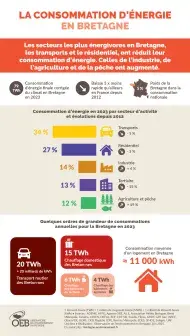 La consommation d'énergie en Bretagne par secteur d'activités