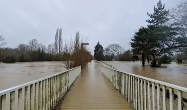 Inondation des prairies Saint-Martin à Rennes en janvier 2025